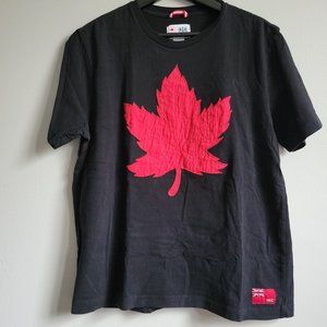 Hudson's Bay Co. Canada Olympics Size Medum Black w/ Red Maple Leaf Short Sleeve